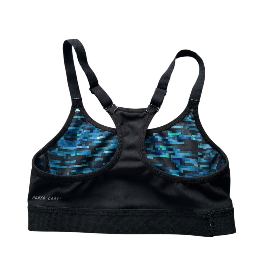 Champion Black and Blue Pixel-Print Women's Swim Top - Picture 4 of 5